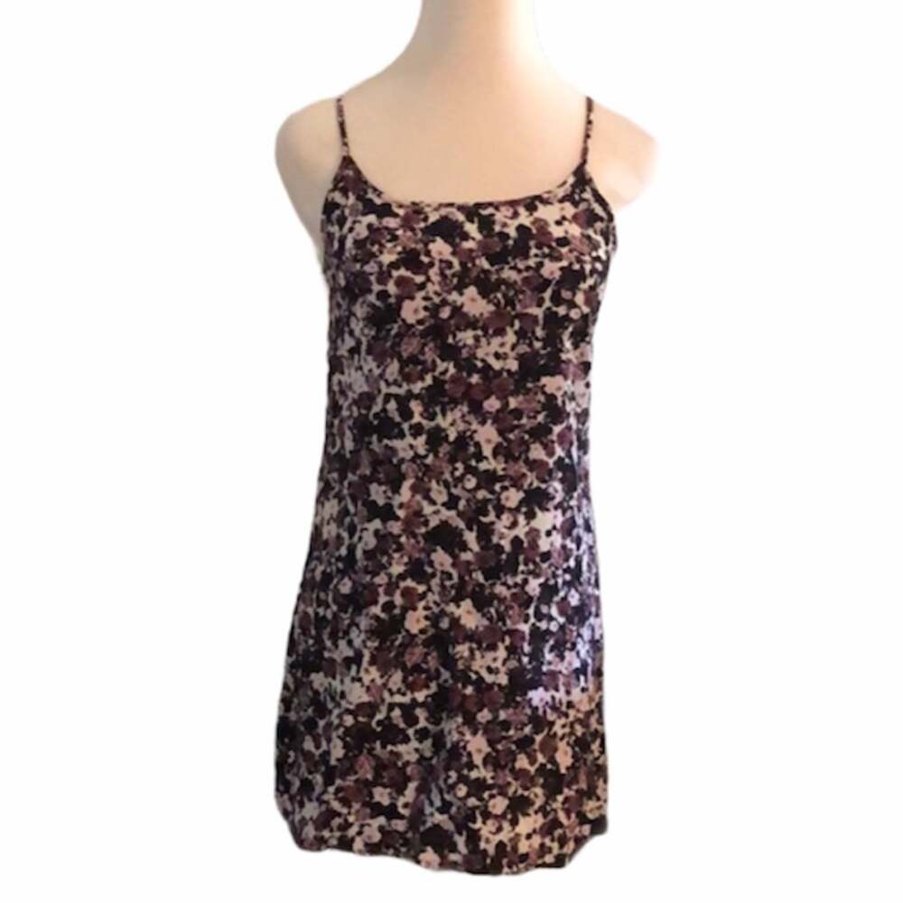 Purple floral slip dress A18